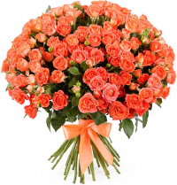 Кустовые оранжевые розы