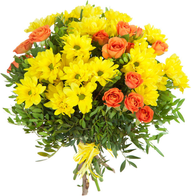 из хризантем и кустовых роз Букет «Золотая свадьба»