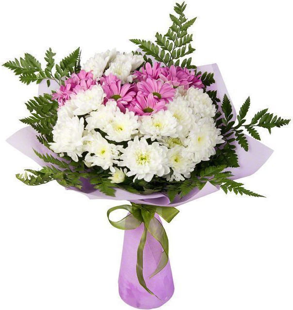 из нежных хризантем Букет «Летний дождь»